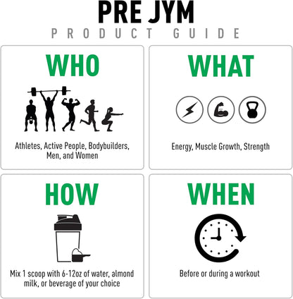 JYM Supplement Science Pre JYM Rainbow Sherbet Pre Workout Powder for Men & Women, BCAAs, Nootropics, Creatine HCI, Citrulline, Beta-Alanine, Betaine, Taurine, Huperzine, 30 Servings